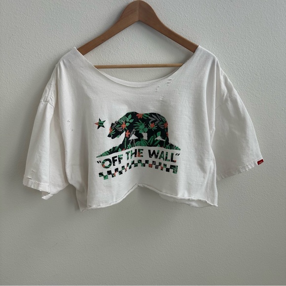 Vans Tops - Vans Off The Wall Off the Shoulder Crop Top